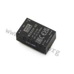 MDD03F-05, Mean Well DC/DC converters, 3W, DIL24 housing, for medical technology, MDS03 and MDD03 series