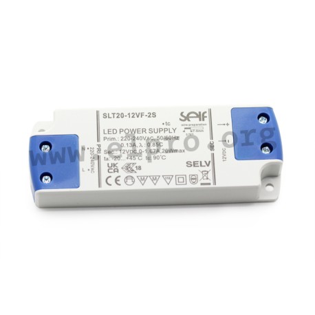 SLT20-12VF-2S, Self LED drivers, 20W, IP20, constant voltage, SLT20-VF-2S series