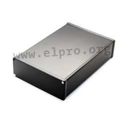 1455U2801BK, Hammond diecast extruded aluminium enclosures, with aluminium end panels, 1455 series