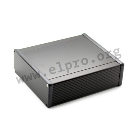 1455U2201BK, Hammond diecast extruded aluminium enclosures, with aluminium end panels, 1455 series