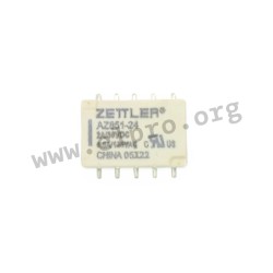 AZ851-12, Zettler SMD relays, 1A, 2 changeover contacts, AZ851 series