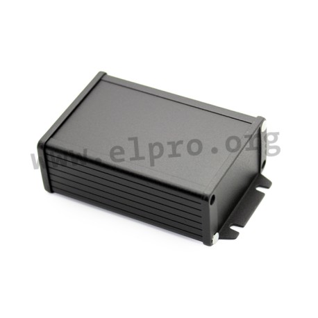 1457K1202BK, Hammond diecast extruded aluminium enclosures, IP65, with aluminium end panels, 1457 series