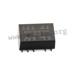 DETN01N-15N, Mean Well DC/DC converters, 1W, SMD, DETN01-N series