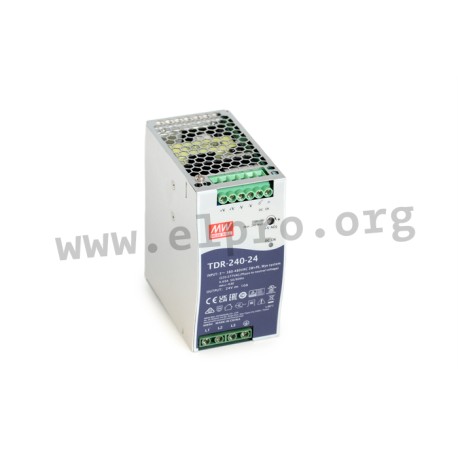 TDR-240-24, Mean Well DIN rail switching power supplies, 240W, 3-phase input, TDR-240 series