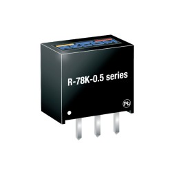 R-78K1.5-0.5, Recom DC/DC-Schaltregler, 0,5A, SIL3-Gehäuse, R-78K-0.5 Serie