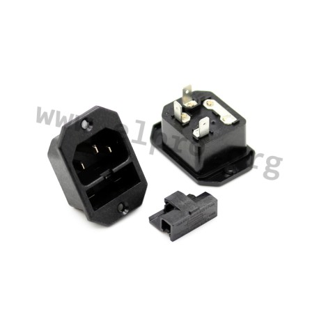 42R32.2111, KB IEC appliance inlets, 70°C, with fuse holder
