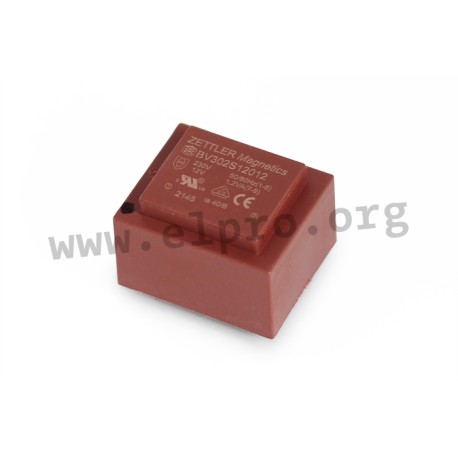 610264, Zettler PCB transformers, 1,2VA, EI30/10,5