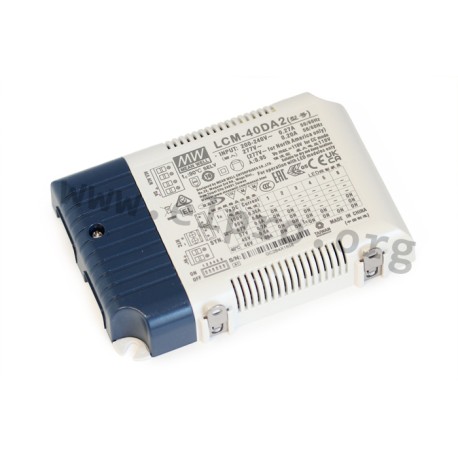 LCM-40DA2, Mean Well LED drivers, 42W, IP20, constant current, dimmable, DALI interface, LCM-40 series
