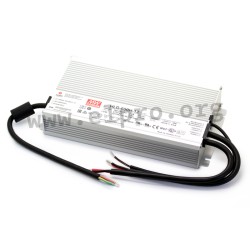 HLG-600H-12, Mean Well LED drivers, 600W, IP67, CV and CC (mixed mode), fixed preset, HLG-600H series