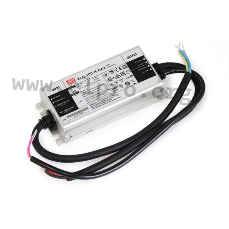XLG-100-L-DA2, Mean Well LED drivers, 100W, IP67, constant power, dimmable, DALI 2.0 interface, XLG-100-DA2 series