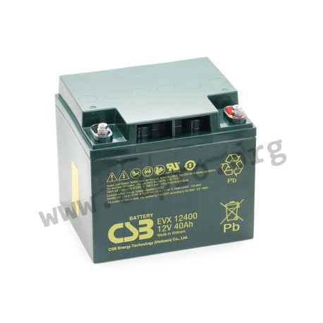 EVX12400-I1, CSB lead-acid batteries, 12 volts, for cyclic operation, EVH and EVX series