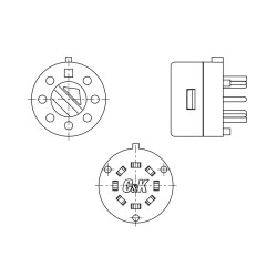RM103002BCB, C&K rotary switches, 7,7mm axis, soldering pins, RM series