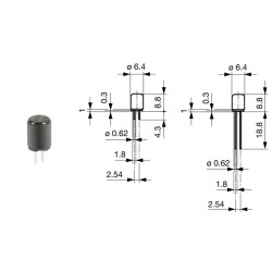 0034.4216, Schurter miniature fuse links, fast acting, radial, short terminals, MSF 125 series