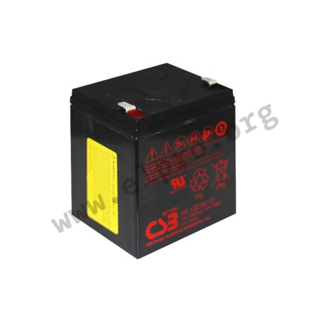 HR1227WF2, CSB lead-acid batteries, 12 volts, for standby operation, HR and HRL series