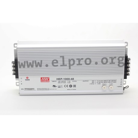 HEP-1000-24CAN, Mean Well switching power supplies, 1000W, for harsh environments, CAN bus, HEP-1000 series