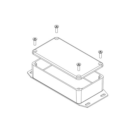 1590BF, Hammond diecast aluminium enclosures, IP54, with mounting flanges, 1590 series