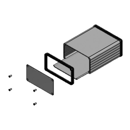 1455N1202BK, Hammond diecast extruded aluminium enclosures, with end panels, 1455 series