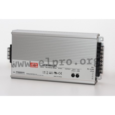 HEP-600-20, Mean Well switching power supplies, 600W, for harsh environments, HEP-600 series