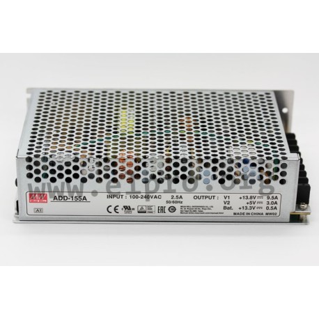 ADD-155B, Mean Well battery chargers, 155W, UPS function, dual output, ADD-155 series