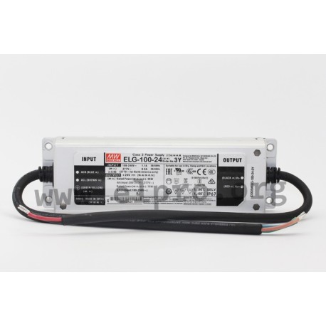 ELG-100-42-3Y, Mean Well LED drivers, 100W, IP67, CV and CC (mixed mode), protective earth conductor (PE), ELG-100 series
