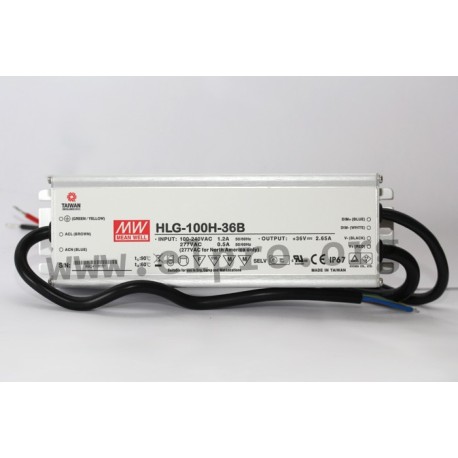 HLG-100H-20B, Mean Well LED-Schaltnetzteile, 100W, IP67, CV und CC mixed mode, dimmbar, HLG-100H Serie