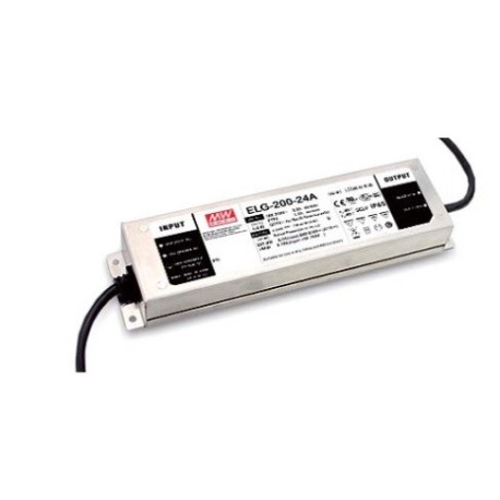ELG-200-48D2-3Y, Mean Well LED drivers, 200W, IP67, CV and CC mixed mode, smart timer dimming, ELG-200 series