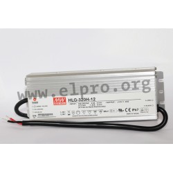 HLG-320H-15, Mean Well LED-Schaltnetzteile, 320W, IP67, CV und CC mixed mode, HLG-320H Serie
