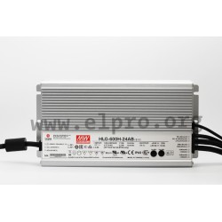 HLG-600H-36AB, Mean Well LED drivers, 600W, IP65, CV and CC mixed mode, dimmable, adjustable, HLG-600H series