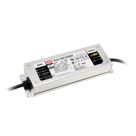 ELG-100-C500-3Y, Mean Well LED drivers, 100W, IP67, constant current, fixed preset, protective earth conductor (PE), ELG-100-C s