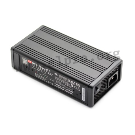 NPB-360-24XLR, Mean Well external battery chargers, 360W, for lead-acid and Li-ion batteries, NPB-360 series