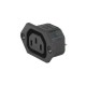 3-144-641, Schurter IEC appliance outlets, 70°C, screw-on mounting, 6600-3 series 3-144-641