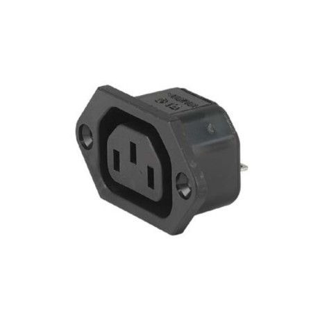 3-144-641, Schurter IEC appliance outlets, 70°C, screw-on mounting, 6600-3 series