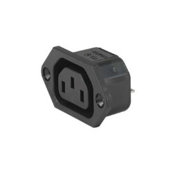 3-144-642, Schurter IEC appliance outlets, 70°C, screw-on mounting, 6600-3 series