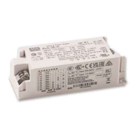 XLC-25-H, Mean Well LED drivers, 25W, constant power/voltage, adjustable, XLC-25 series
