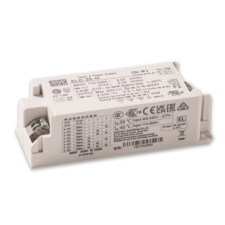 XLC-25-H-N, Mean Well LED drivers, 25W, constant power/voltage, adjustable, XLC-25 series