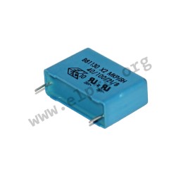 B81130B1474K, TDK MKP EMI/RFI suppression capacitors, class X2, 275V, Epcos, B81130 series