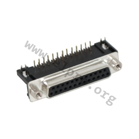 A-DF25A/KG-T1, Assmann socket strips, soldering pins, angled, A-DF 25/KG-T1 series