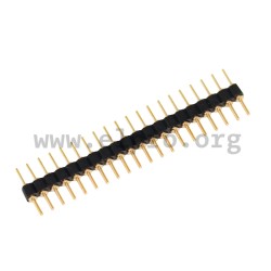 191-20-1-10-00, WP SIL precision pin headers, single-row, straight, pitch 2,54mm, gold-plated, 191 series