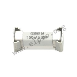 160516.10GT, Siba SMD fuses, time lag, with fuse clips, 4,5x16mm, 305V, 160516 series