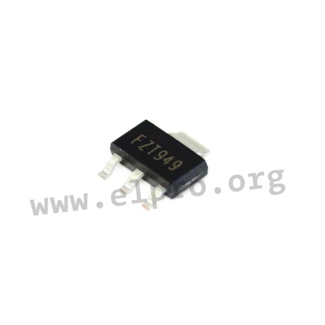 FZT949TA, Diodes SMD high voltage transistors, SOT89 housing, BCX series