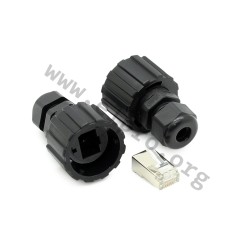 17-10001, Conec RJ45 cable connectors, IP67, Cat5e and Cat 6a, IDC terminal, 17-10 and 17-15 series