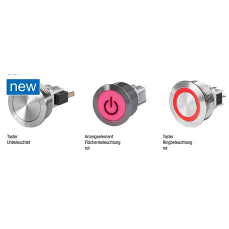 3-145-454, Schurter push button switches, for Ø16 to 30mm panel cut-out, 1 changeover contact, vandal-proof, MSM series