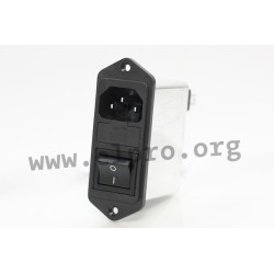 FN282B-2-06, Schaffner RFI filters, with IEC plug, fuse holder and switch, FN 280 / FN 280B series