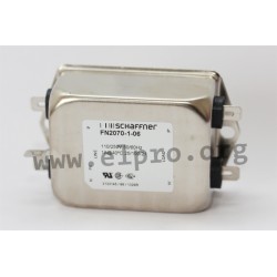 FN2060-3-06, Schaffner RFI filters, with a faston connector, two-stage, FN 2060 / FN 2060B und FN 2070 / FN 2070B series