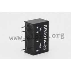 SPA01B-12, Mean Well DC/DC converters, 1W, SIL6 housing, SPA01 series
