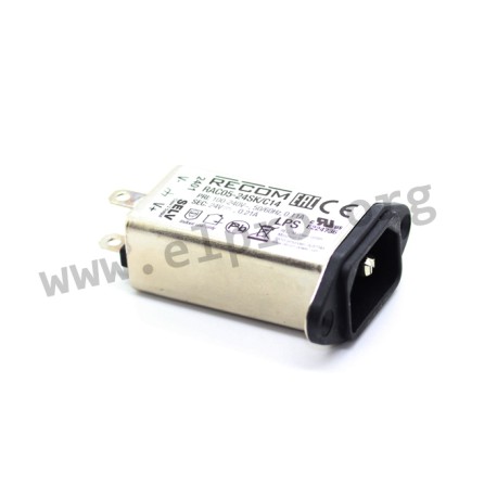 RAC05-24SK/C14, Recom AC/DC converters, 5W, in an IEC mains filter case, RAC05-K/C14 series