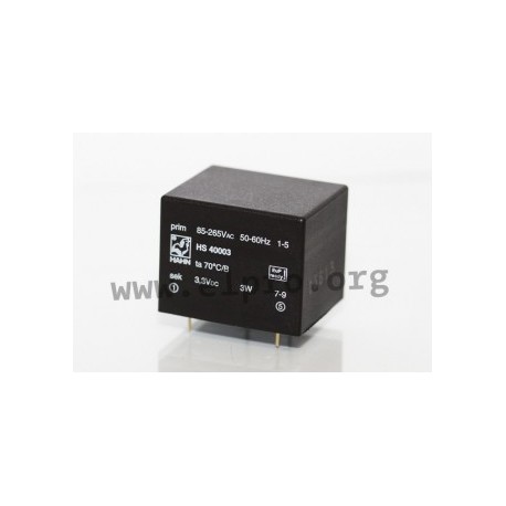 HS40005, Hahn AC/DC converters, 3W, PCB, HS4000 series