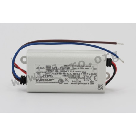 APC-12-350, Mean Well LED drivers, 12W, IP42, constant current, APC-12 series