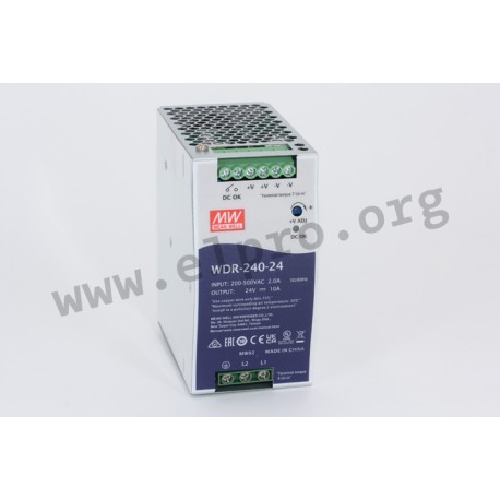 WDR-240-24, Mean Well DIN-Schienen Schaltnetzteile, 240W, 2-Phaseneingang, WDR-240 Serie