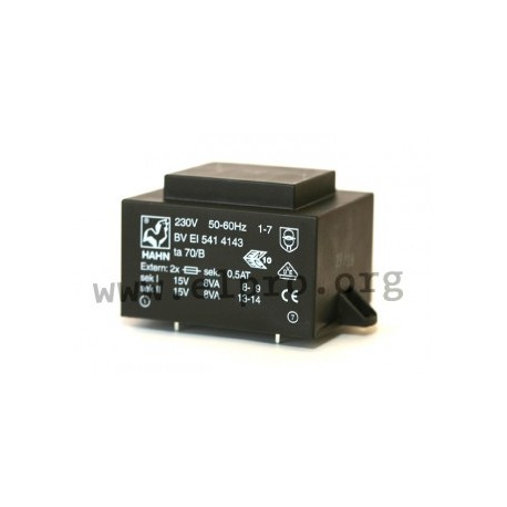 BVEI5421157, Hahn PCB transformers, 16VA, EI 54